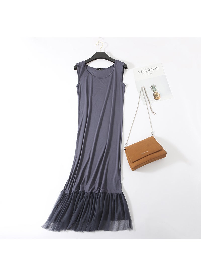 Modal Goddess Fresh Lace Camisole Midi Dress Cowboy blue