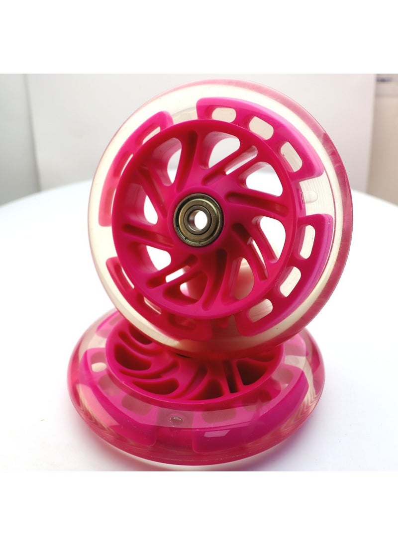 Kids Scooter Wheel Accessory, Blue Flashing, Durable PUPink 120mm1 Pair Pink 120mm1 Pair