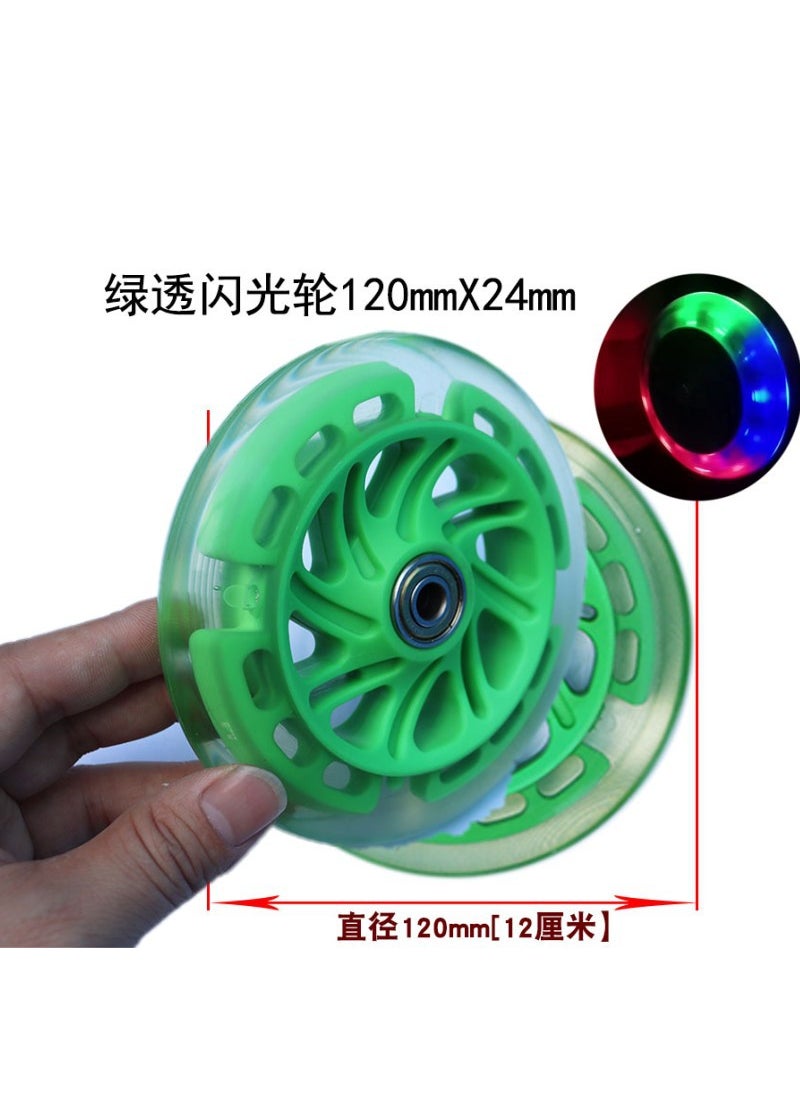 Kids Scooter Wheel Accessory, Blue Flashing, Durable PUGreen Cyclone 120mm1 Pair Green Cyclone 120mm1 Pair