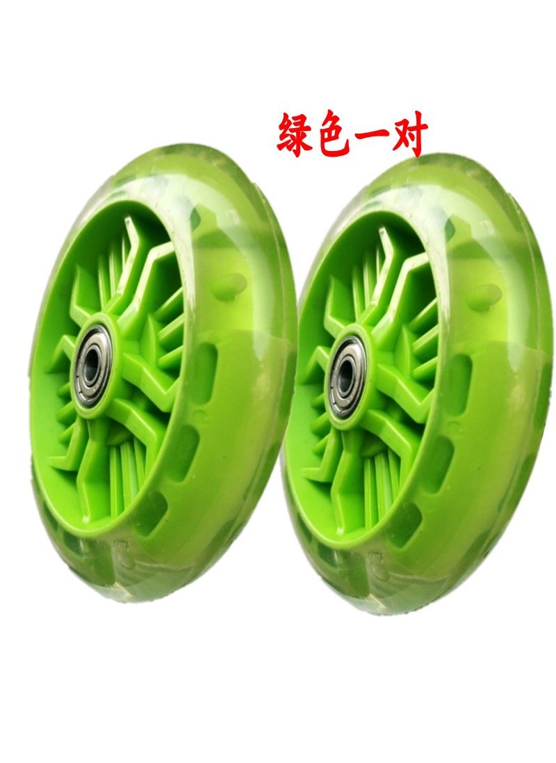 Kids Scooter Wheel Accessory, Blue Flashing, Durable PUGreen 120mm1 pair Green 120mm1 pair