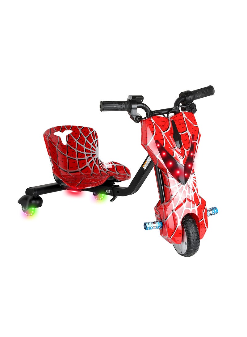 Mini 36V High-Power 360° Electric Stunt Drifting Scooter For Kids & Adults - Adjustable Body With Bluetooth & Protective Gear, 3 Speed Modes, 250W Brushless Motor, 8-15 Km/H With 80 Kg Load, Age 6+ Noon Exclusive Series - Spider Red