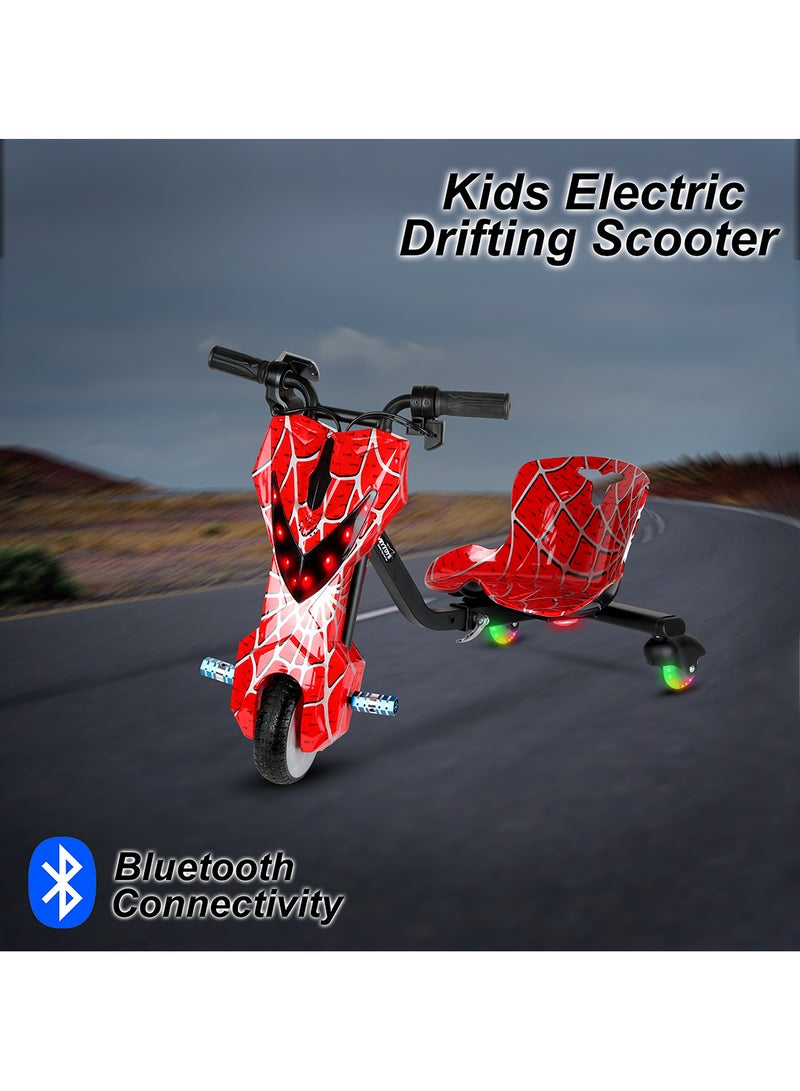 Mini 36V High-Power 360° Electric Stunt Drifting Scooter For Kids & Adults - Adjustable Body With Bluetooth & Protective Gear, 3 Speed Modes, 250W Brushless Motor, 8-15 Km/H With 80 Kg Load, Age 6+ Noon Exclusive Series - Spider Red