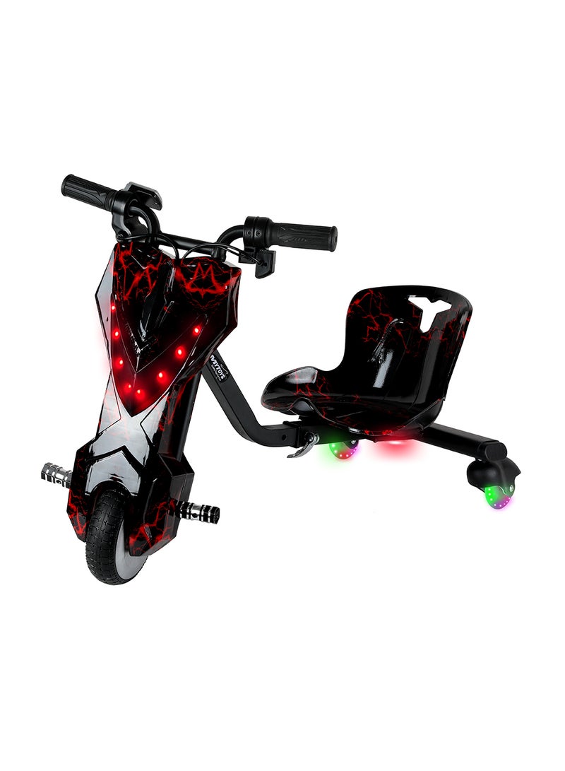 Mini 36V High-Power 360° Electric Stunt Drifting Scooter For Kids & Adults - Adjustable Body With Bluetooth & Protective Gear, 3 Speed Modes, 250W Brushless Motor, 8-15 Km/H With 80 Kg Load, Age 6+ Noon Exclusive Series - Electric Black Red