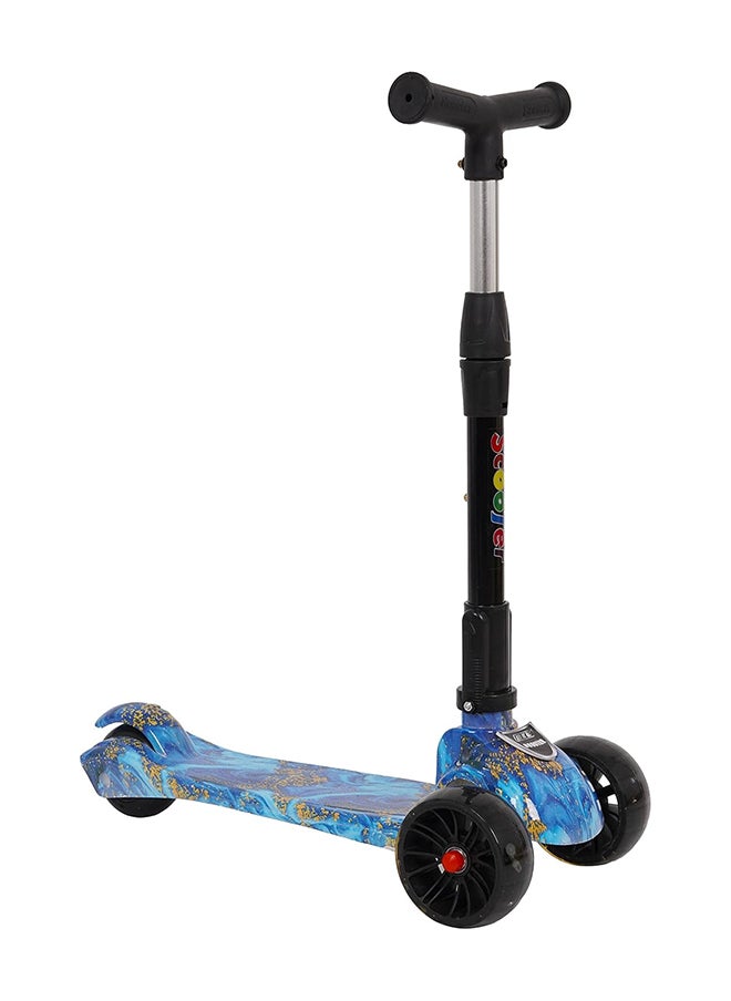 3-Wheel Foldable Kick Scooter for Kids & Adults with LED Wheels,Adjustable Height, Maximum Weight 25kg, Perfect for Fun & Thrill Ride for Ages 3+ - Blue