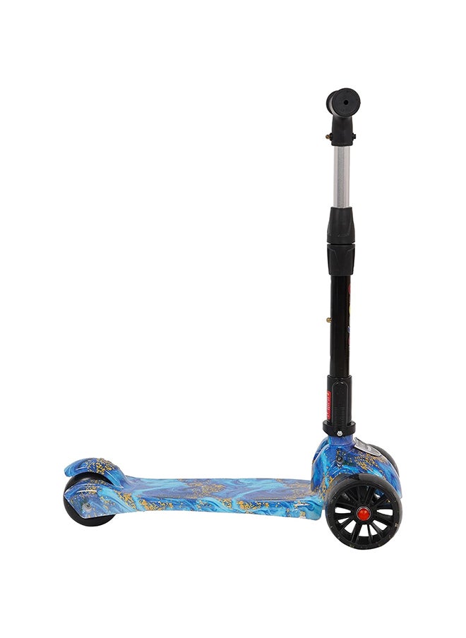 3-Wheel Foldable Kick Scooter for Kids & Adults with LED Wheels,Adjustable Height, Maximum Weight 25kg, Perfect for Fun & Thrill Ride for Ages 3+ - Blue