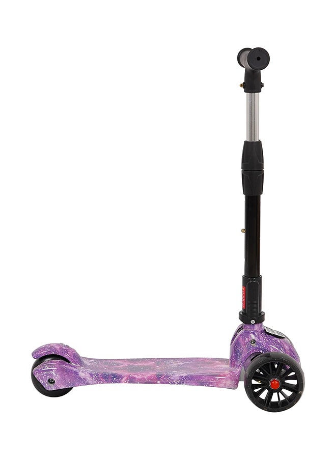 3-Wheel Foldable Kick Scooter for Kids & Adults with LED Wheels,Adjustable Height, Maximum Weight 25kg, Perfect for Fun & Thrill Ride for Ages 3+ - Purple