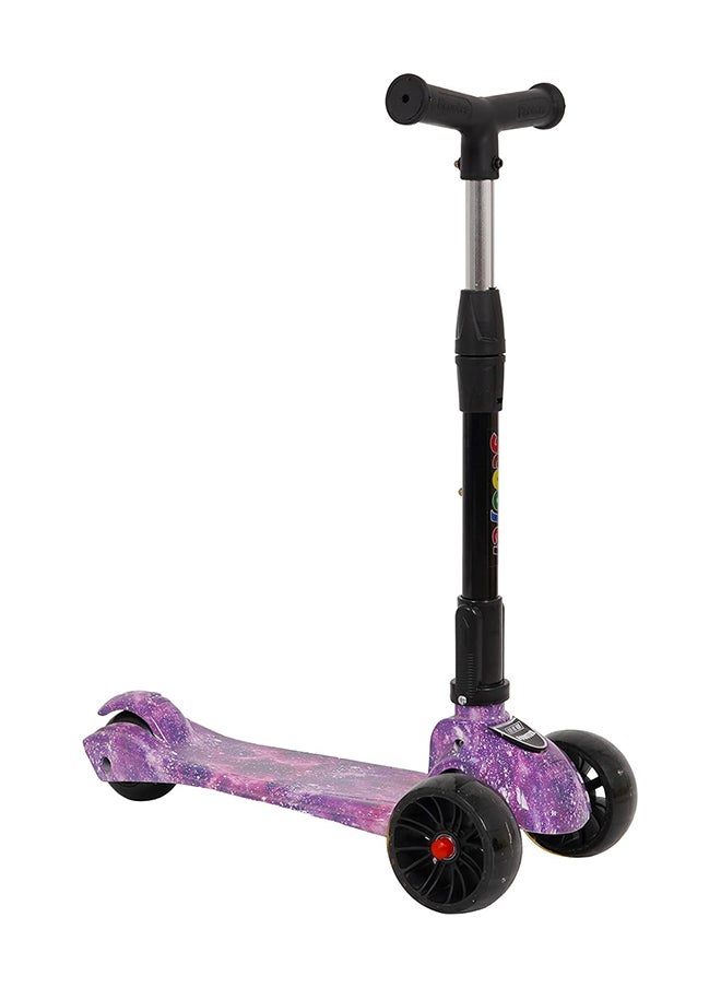 3-Wheel Foldable Kick Scooter for Kids & Adults with LED Wheels,Adjustable Height, Maximum Weight 25kg, Perfect for Fun & Thrill Ride for Ages 3+ - Purple