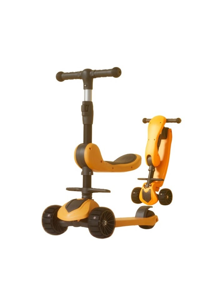 Foldable Child Scooter Colour:Yellow Body:L