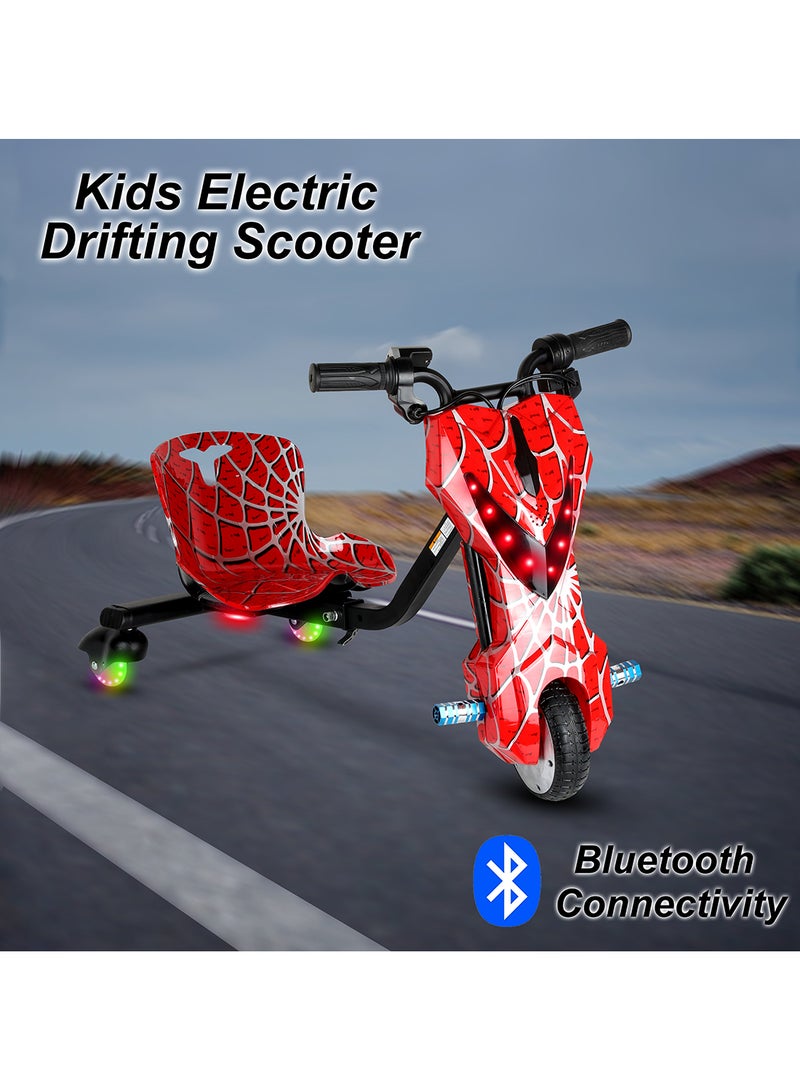 36V High-Power 360° Electric Stunt Drifting Scooter For Kids & Adults - Adjustable Body With Bluetooth & Protective Gear, 3 Speed Modes, 250W Brushless Motor, 8-15 Km/H With 80 Kg Load, Age 6+ Noon Exclusive Series - Spider Red