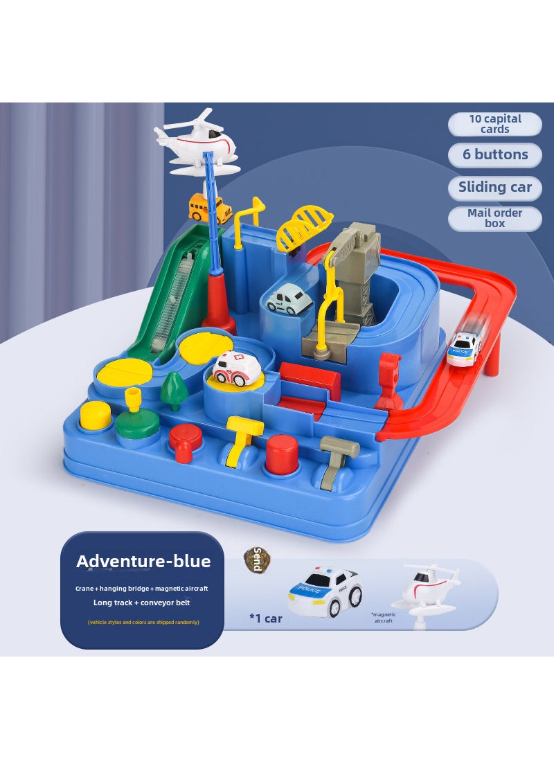 Car Breaking through the Great Adventure Shake Tone with Small Train Railcar Parking Lot Childrens Toys New Year Gift[E-commerce Boxed] Small six-button car adventure - equipped with 1 car [E-commerce Boxed] Small six-button car adventure - equipped with 1 car