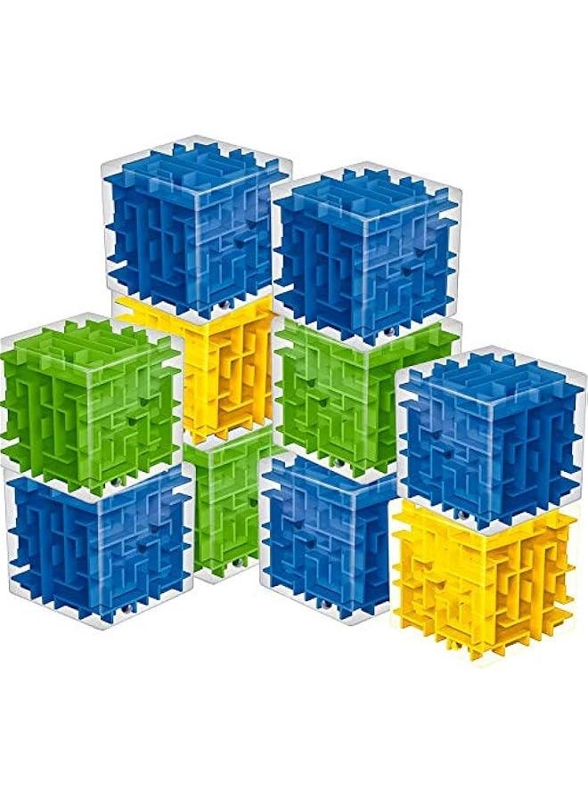 10 Pack Maze Puzzle Cubes, 3D Maze Magic Cube Bulk Brain Teasers for Kids and Adults Educational Puzzle Boxes, Kids Party Favors & Classroom Prizes Maze Puzzles Toys, Color Random(Not Money Maze)