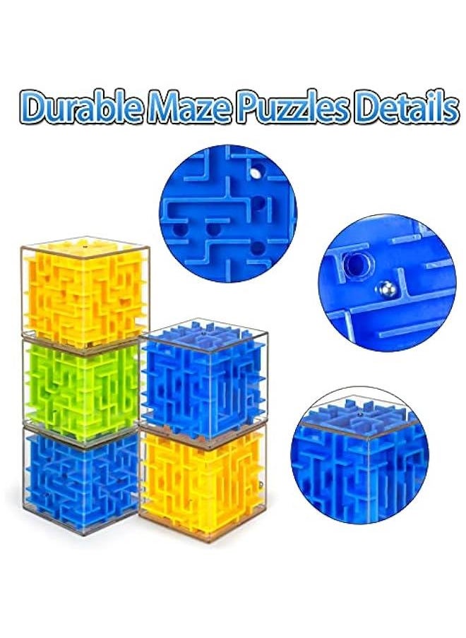 10 Pack Maze Puzzle Cubes, 3D Maze Magic Cube Bulk Brain Teasers for Kids and Adults Educational Puzzle Boxes, Kids Party Favors & Classroom Prizes Maze Puzzles Toys, Color Random(Not Money Maze)