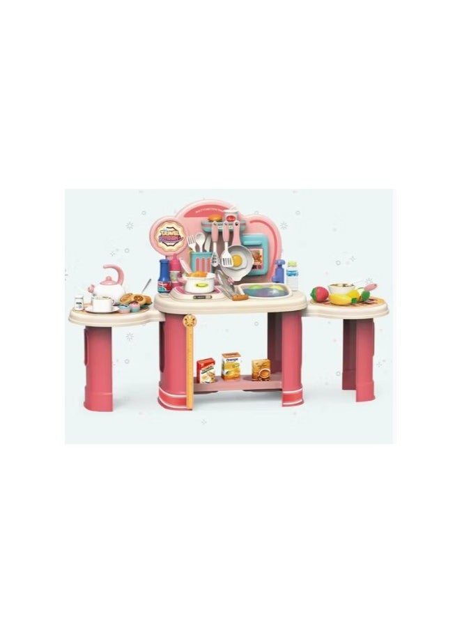 Kitchen Play Set for Kids- Educational 24 Inch Intellectual Pretend Play Preschool Kitchen Toys Tableware Table