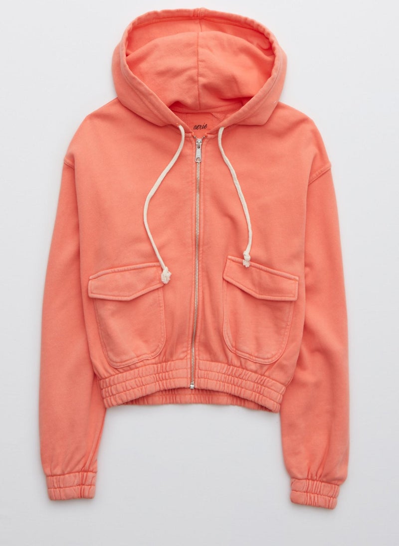 Aerie Cropped Full Zip Hoodie