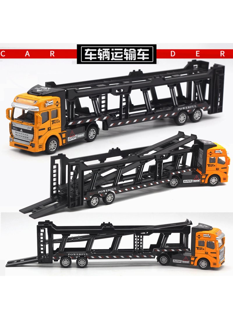 Alloy Double-Deck Carrier Semi Trailer Inertia Model ToyAlloy head transporter (yellow) Alloy head transporter (yellow)