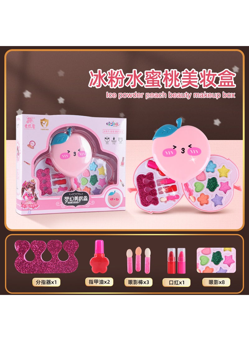 Girls Nail Polish Lipstick KitIce powder peach makeup box [window box] XLX-859 Ice powder peach makeup box [window box] XLX-859