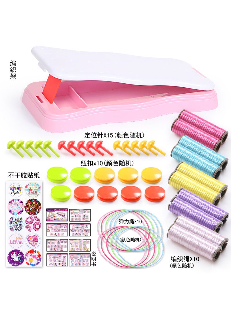 Kids Bracelet Weaver Craft Toy DIY Loom Knitting SetPink Pink