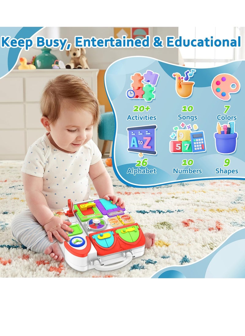 Montessori Toys for 1 Year Old Boys and Girls, Toddler Sensory Busy Board Travel Toys, Airplane Toys for Toddlers Age 1-3, Bilingual Educational Baby Toys for 12-18 Months, Birthday Gift