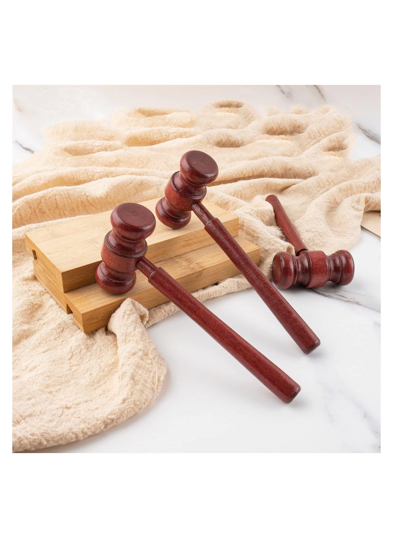 Wooden Toy Auction Hammer, Lawyer Judge Hand Hammer, 4 Pcs Mini Wooden Judge Hammer - Courtroom Prop & Costume Accessories for Auctions