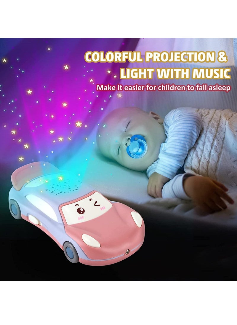 Baby Cell Phone Toy for 1 Year Old Boy, Multi Function Car Toy with Music, Star Projector, Kids Pretend Phone for Learn Call Chat, Early Education Phone Toy for 1 2 3 Year Old Toddler Girl Boy