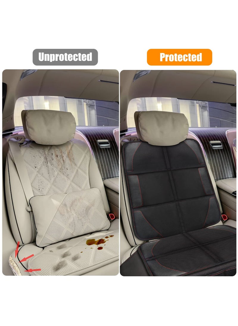 Car Seat Protector, Large Size, 600D Waterproof Fabric, Thick Padding and Storage Pockets, Child Seat Protection for Babies and Pets (Black 2)