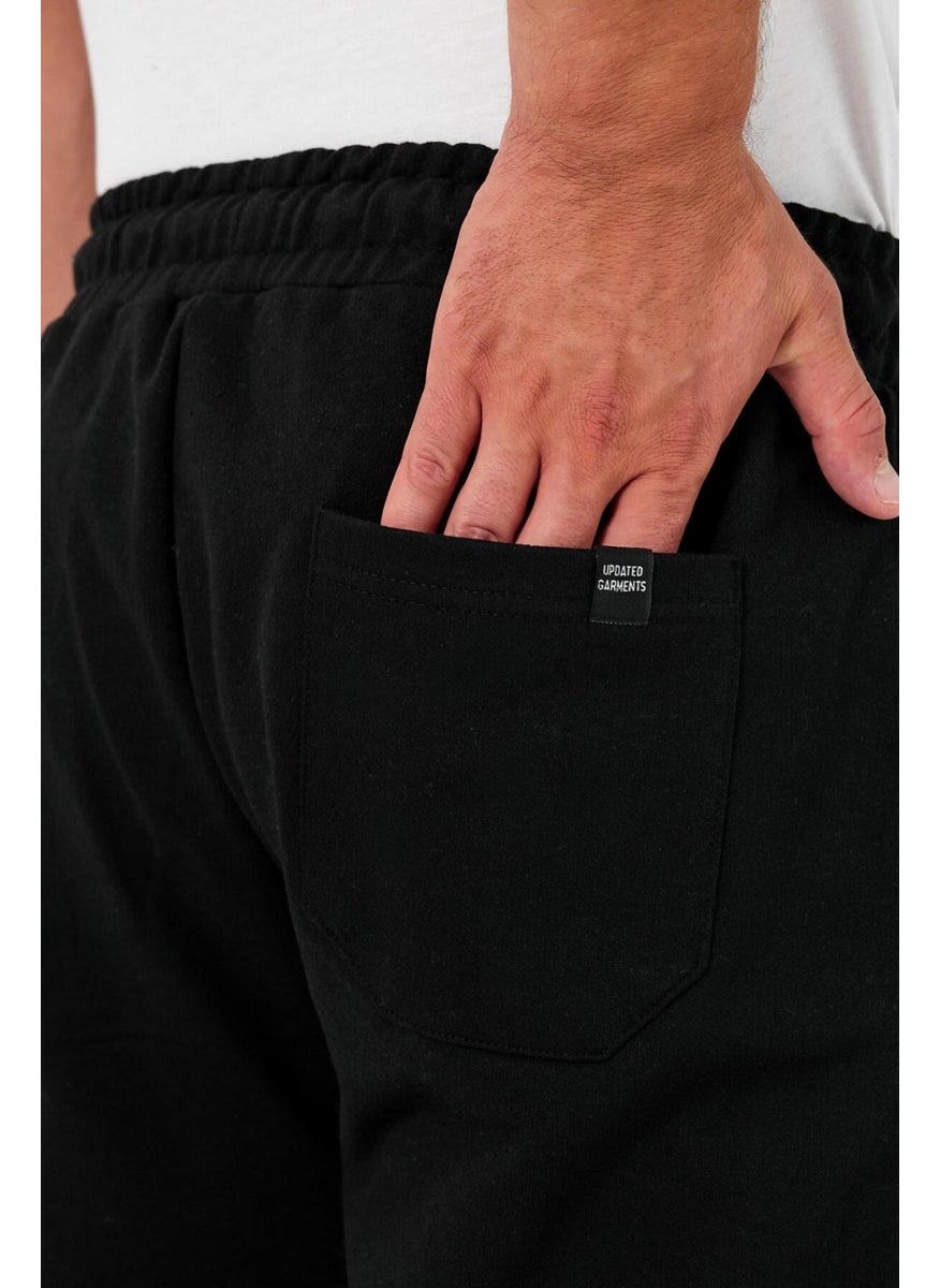 Thick Black-Anthracite Men's 2-Pack Sweatpants Jogger Back Pocket Elastic Leg Regular Fit Non-raised