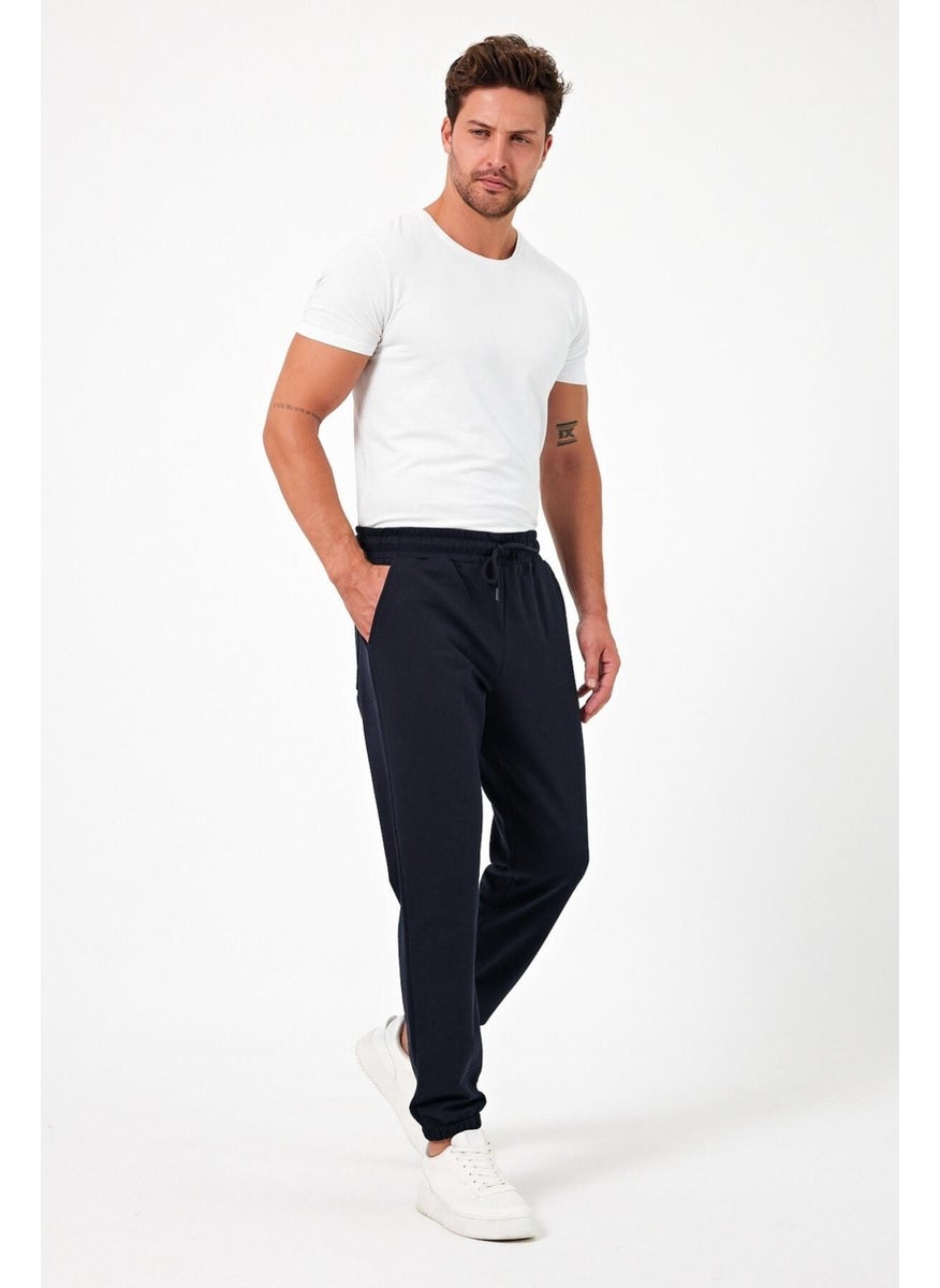 Thick Black-Anthracite Men's 2-Pack Sweatpants Jogger Back Pocket Elastic Leg Regular Fit Non-raised