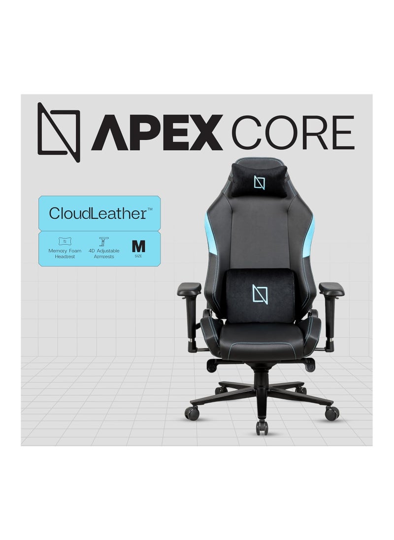 Navodesk APEX CORE Ergonomic Gaming Chair with Lumbar and Memory Foam Headrest Pillow Computer Gaming Chair with Armrest Cloud Leather BLUE