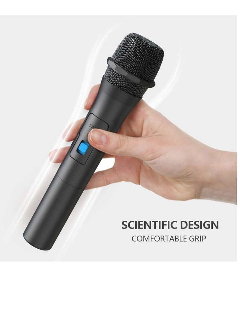 Wireless Microphone, Handheld, Wireless Karaoke Microphone, Portable USB Reciver, Suitable for Singing, DJ Party, Speech, Wedding, Church