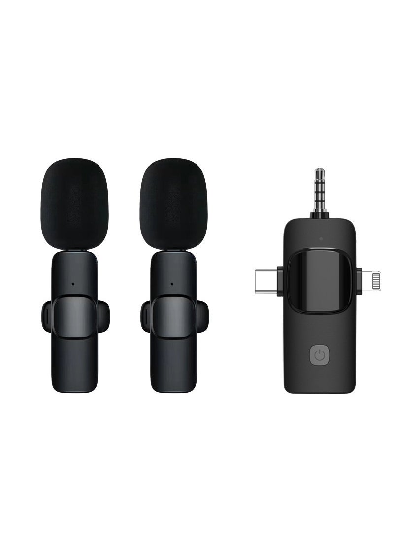 New wireless microphone one-to-two lavalier mobile phone live broadcast equipment Bluetooth radio microphone wireless lavalier microphoneK15 (to two) K15 (to two)