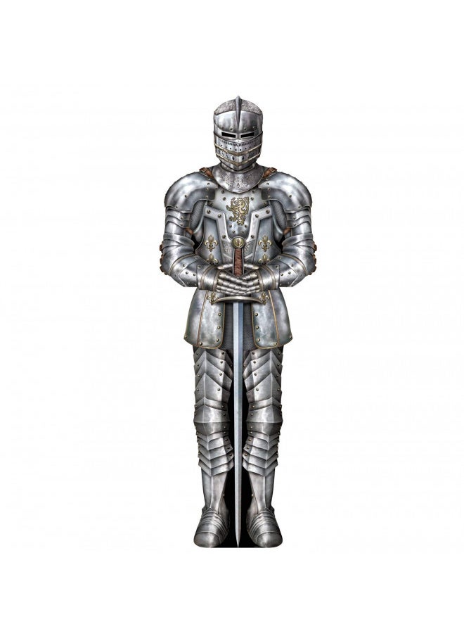 Beistle Jointed Suit of Armor Knight Cut Out Medieval Theme Party Wall Decoration Photo Prop Backdrop, 6', Multicolored