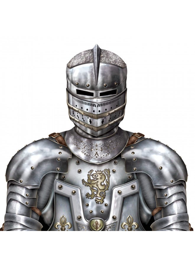 Beistle Jointed Suit of Armor Knight Cut Out Medieval Theme Party Wall Decoration Photo Prop Backdrop, 6', Multicolored