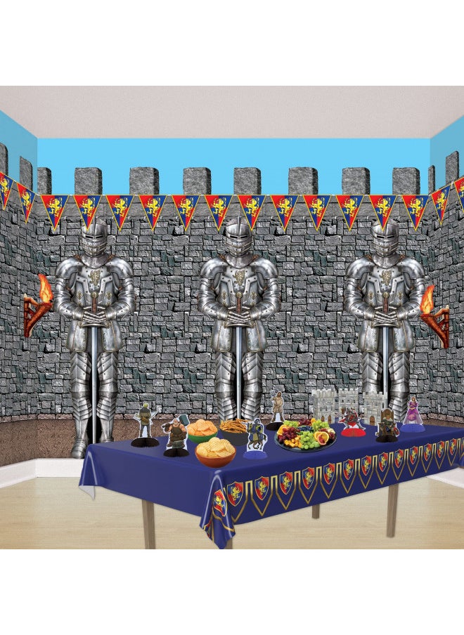 Beistle Jointed Suit of Armor Knight Cut Out Medieval Theme Party Wall Decoration Photo Prop Backdrop, 6', Multicolored