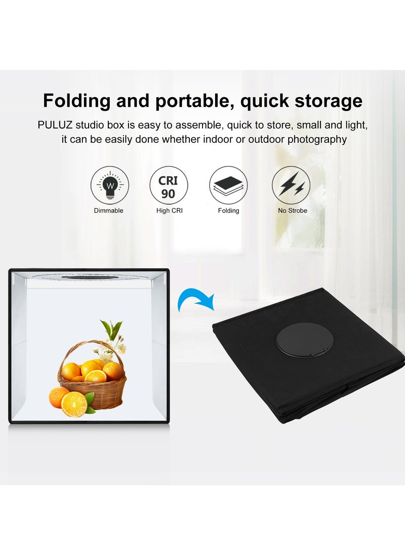 19.7 Inch/50cm Portable Photo Lighting Studio Light Box Shooting Tent Box Kit 50cm Ring Light with 6 Colors Backdrops