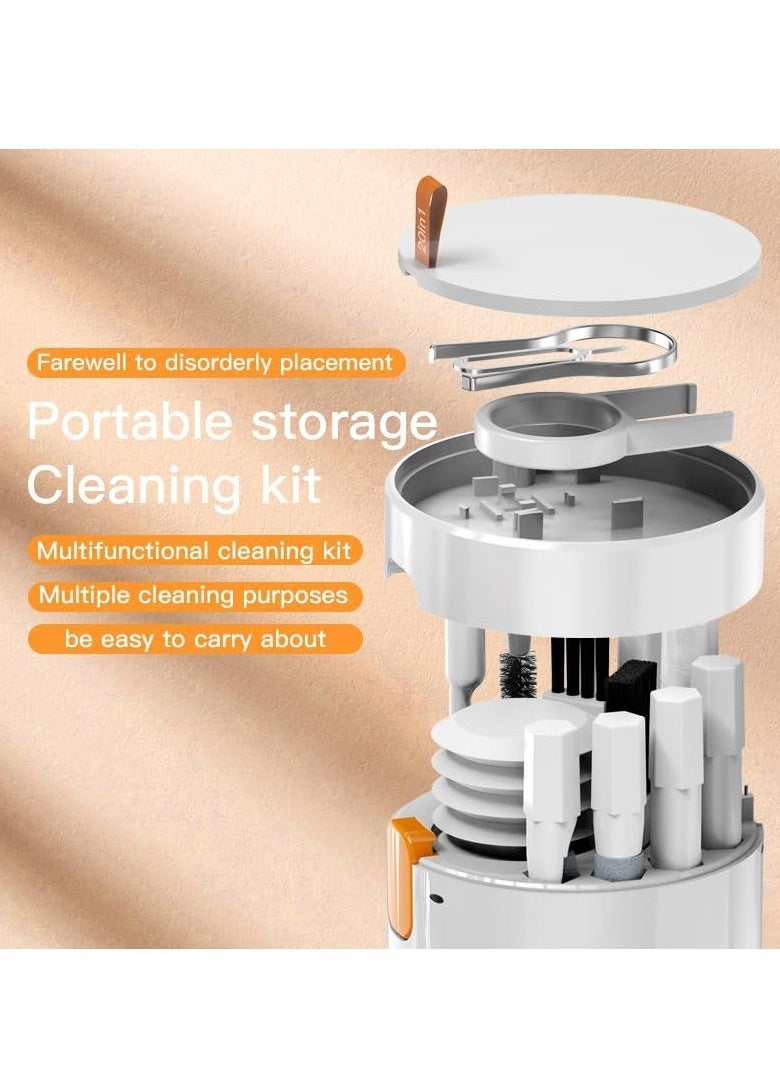 20-in-1 Multi-Purpose Cleaning Kit, Portable Multi-Purpose Cleaning Tool, Cell Phone/Earbuds/Camera Lens/Computer Multi-Purpose Cleaning Tool, Laptop Keyboard Cleaning Kit Cleaning Fluid Not Included