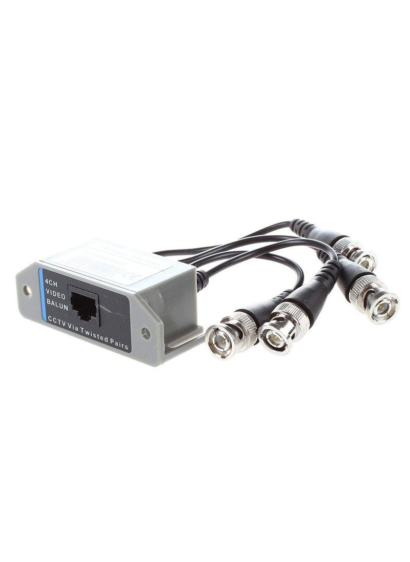 For New CCTV 4 Channel Passive UTP Transmitter Video Balun BNC Male to UTP RJ45 CAT5