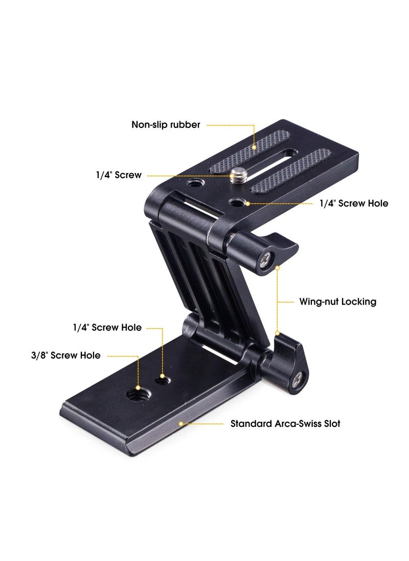 Universal Flex Tilt Head Z Mount Bracket, Tripod Head Quick Release Plate Mounting for Monopod Slider Rail Cage Rig Stabilizer Gimbal for DSLR Camera for Canon, for Nikon, for Sony, for Panasonic