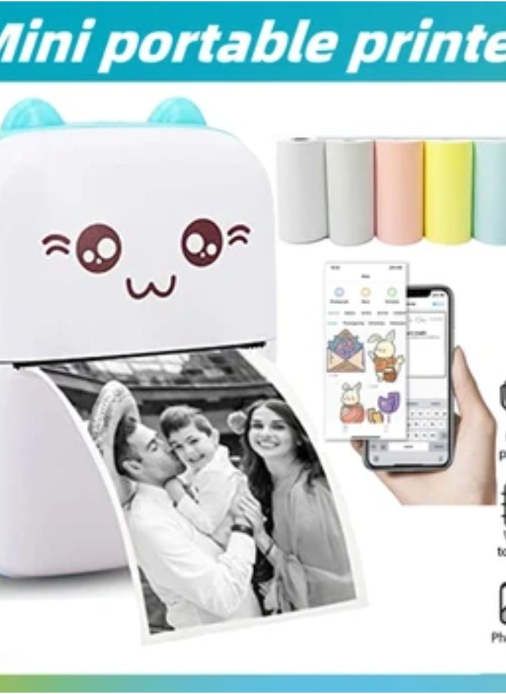 Mini Photo Pocket Printer Portable Ink-free Thermal 57mm Sticker Trans Paper Wireless BT 200dpi Android IOS Printing Machine