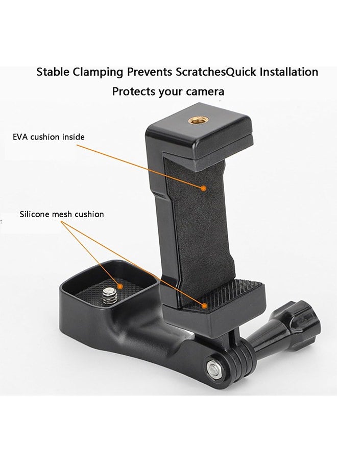 Camera Phone Holder Mount for DJI OSMO Pocket 3 Cell Phone Holder Tripod Adapter Phone Clip Clamp Expansion Accessories with 1/4” Screw for OSMO Pocket 3 Accessories