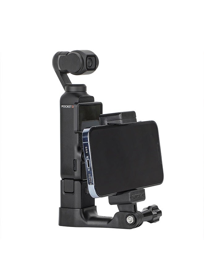 Camera Phone Holder Mount for DJI OSMO Pocket 3 Cell Phone Holder Tripod Adapter Phone Clip Clamp Expansion Accessories with 1/4” Screw for OSMO Pocket 3 Accessories