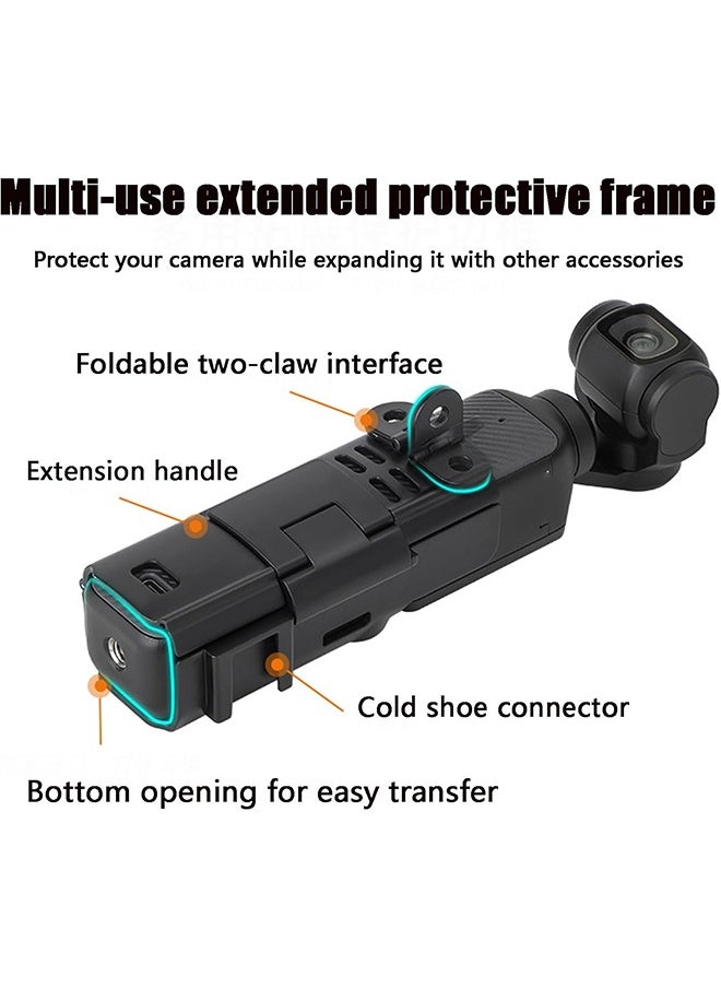 Camera Extension Adapter for DJI Osmo Pocket 3 Protective Cage Cold Shoe Light Microphone Tripod Mount Bracket Holder Backpack Clip Bike Clamp Handle Frame Accessories for Osmo Pocket 3