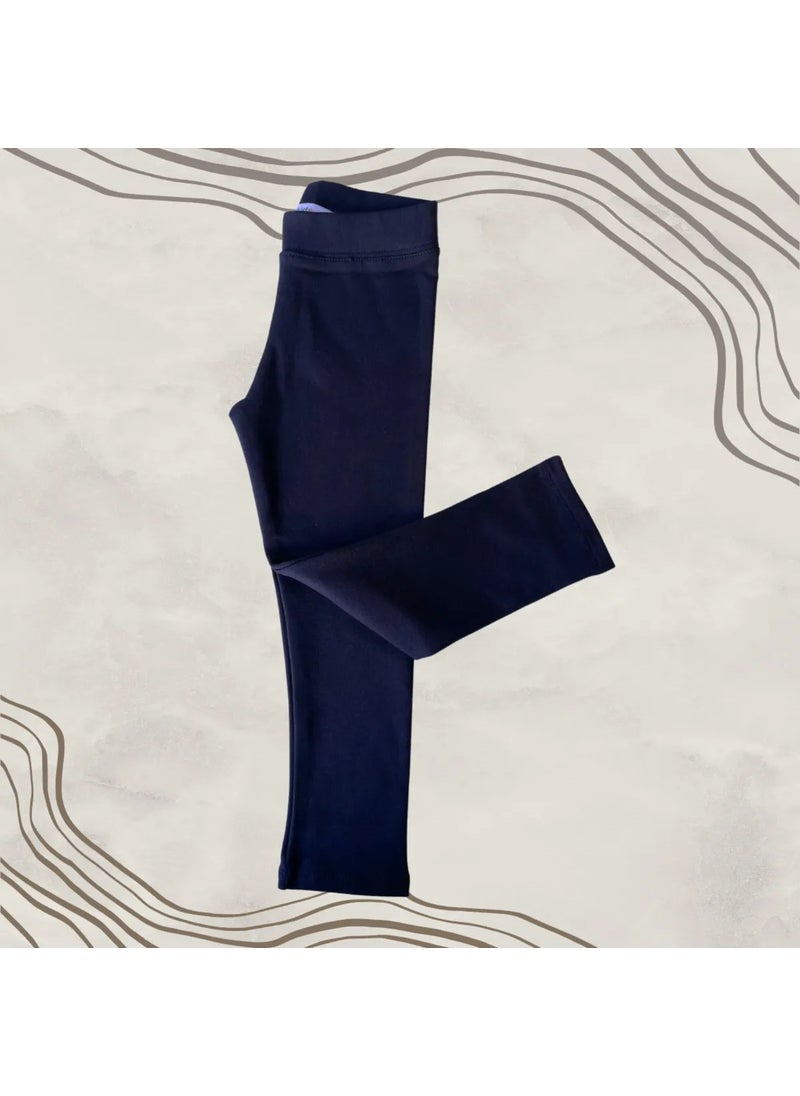 2 Thread Raised Compact Fabric Tights Navy Blue