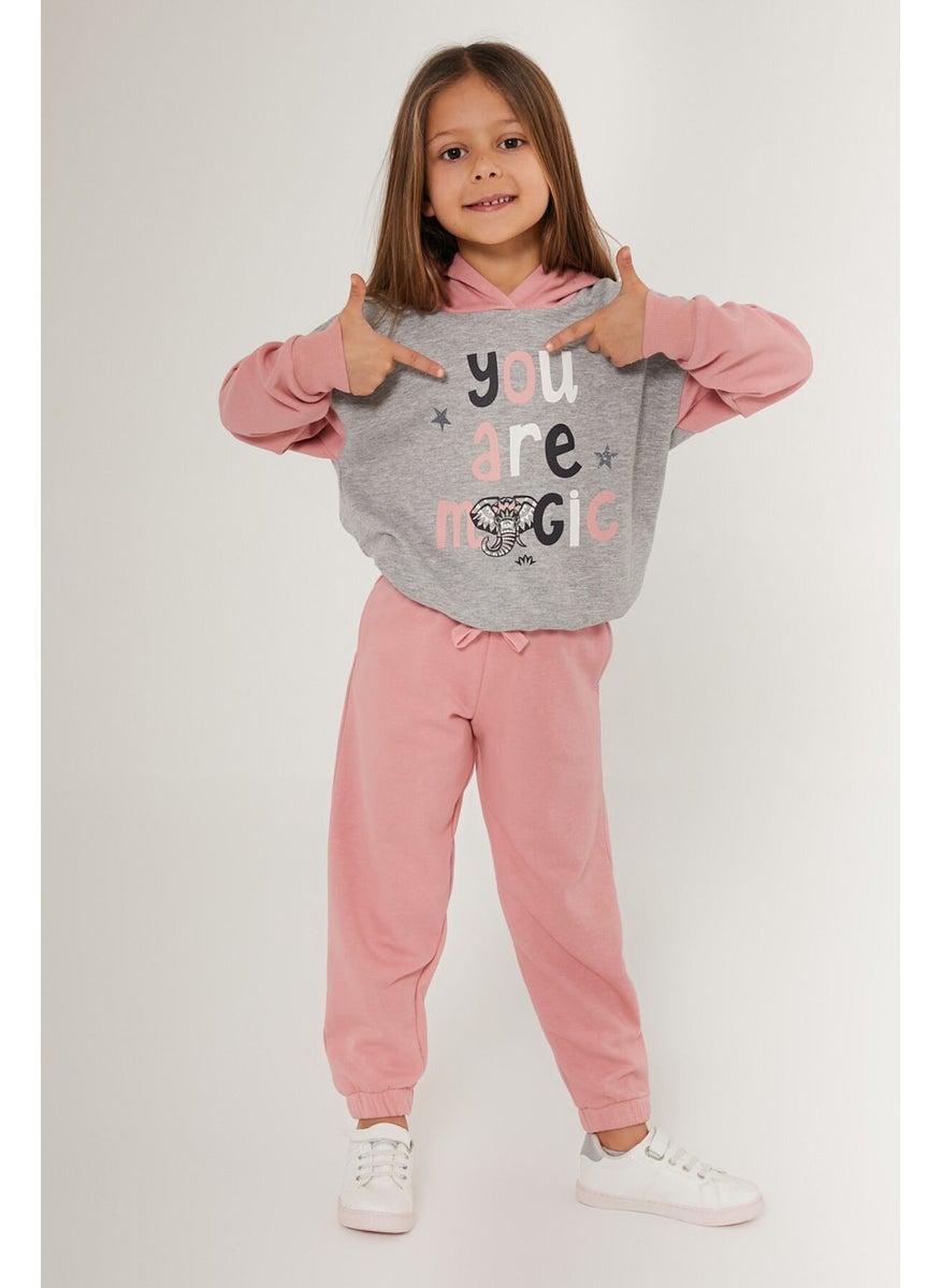 Rolypoly Star Gray Girl's Tracksuit Set