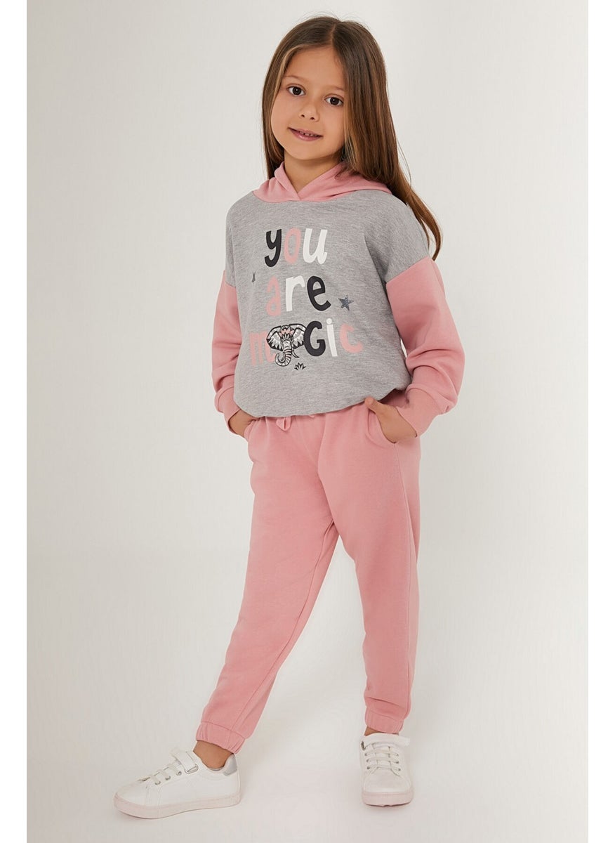 Rolypoly Star Gray Girl's Tracksuit Set