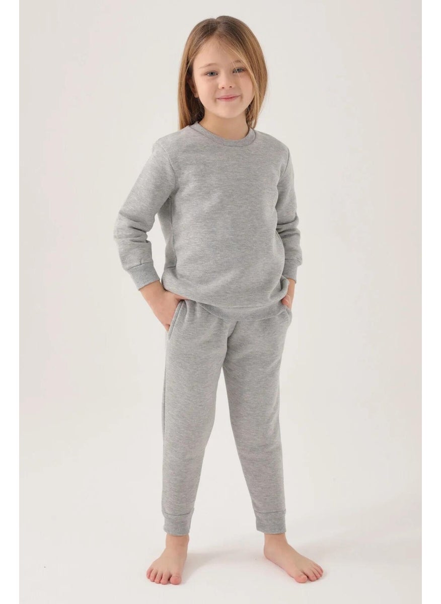 Girl's Gray Tracksuit Set