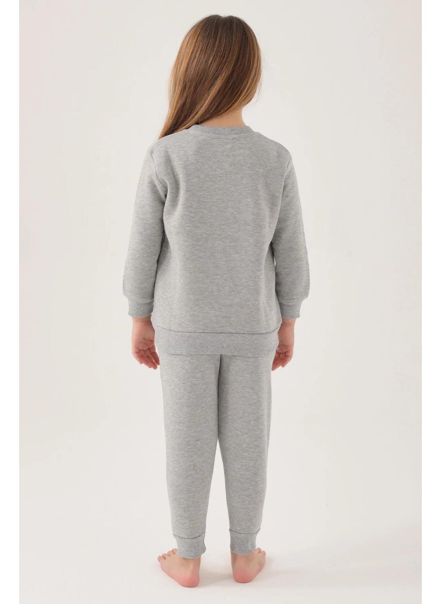 Girl's Gray Tracksuit Set