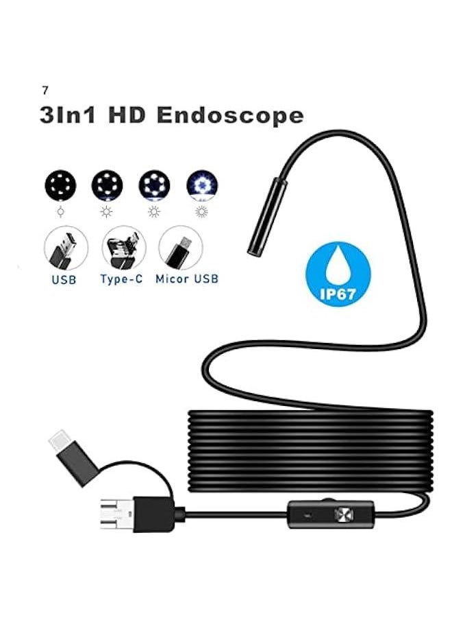 Endoscope Camera with Light , USB Endoscope , Type C Borescope , Scope Camera with 8 LED Lights for andr0id and iOS Smartphone , phone , i pad , sa n sung