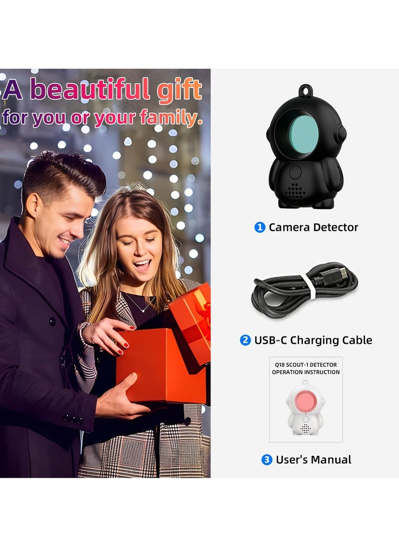 Hidden Camera Detector, Compact Anti Spy Wireless Signal Scanner, Infrared Camera Sweeper, Listening Device Detector for Indoor Use, Ideal for Hotel, Home, Office, Travel