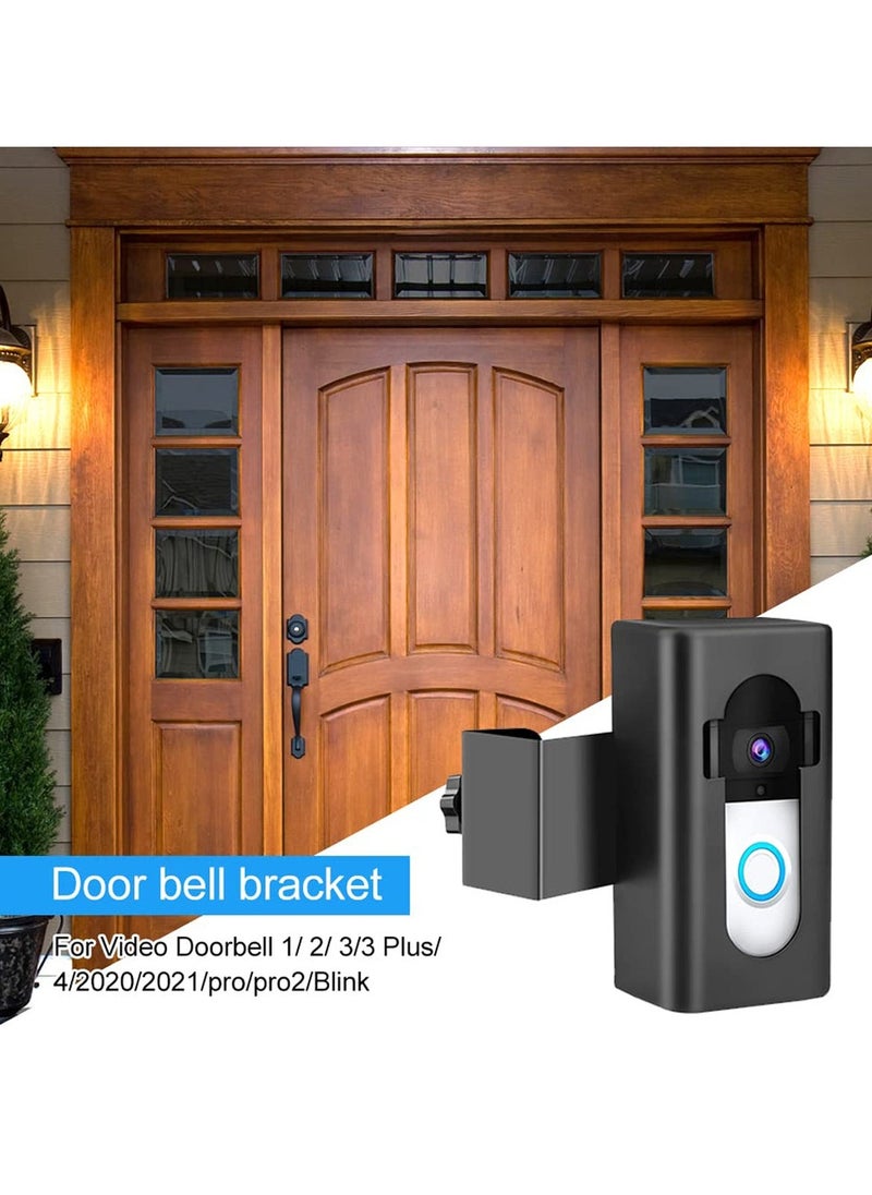 Anti-Theft Door Video Doorbell Mount, Adjustable No-Drill Mounting Bracket for Video Doorbell Cover Holder Not Block Doorbell Sensor, Doorbell Adapter Holder for Home Rentals Office Room