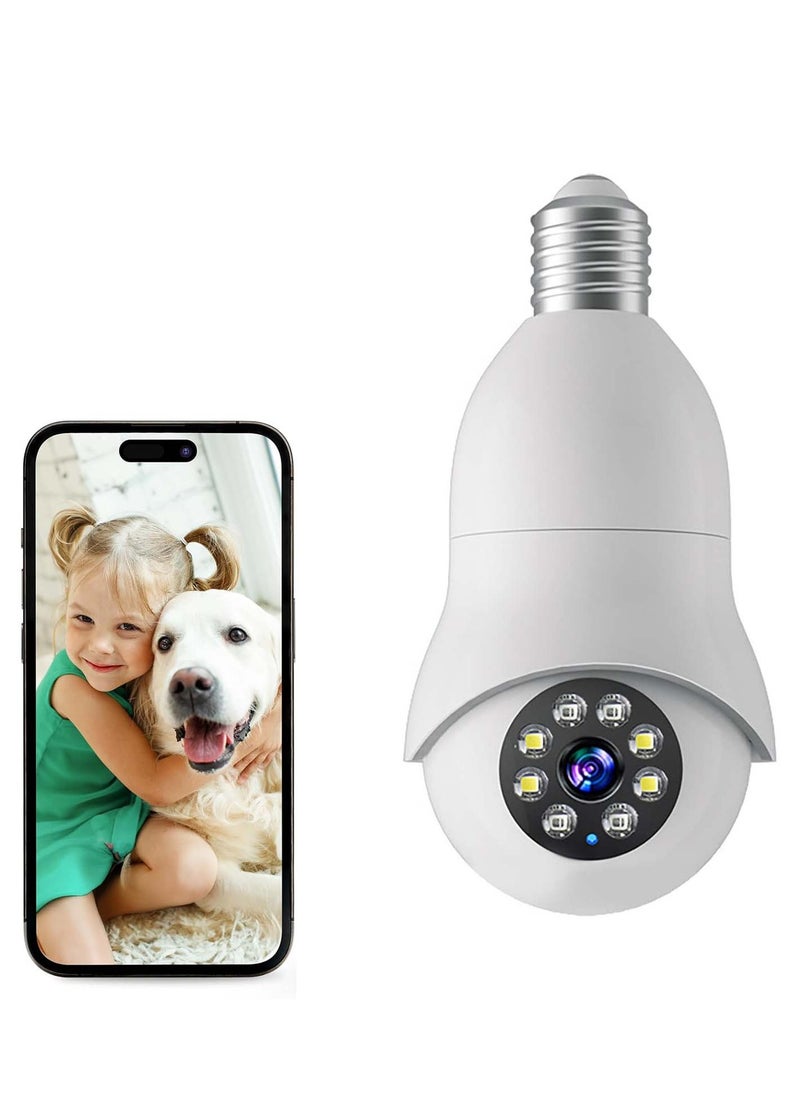 SYOSI Light Bulb Security Camera WiFi Home Video Cameras with E27 Socket 1080P 2MP 360°Panoramic Camera 2.4GHz Home WiFi Camera with Color Night Vision for Indoor Outdoor